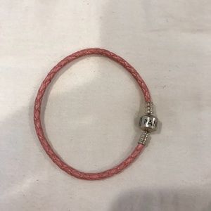 Pink Pandora Leather Bracelet